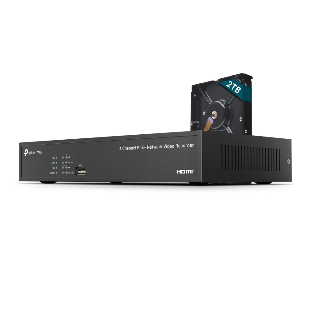 VIGI NVR1004H-4P-2TB 4チャンネル PoE+ ネットワークビデオレコーダー