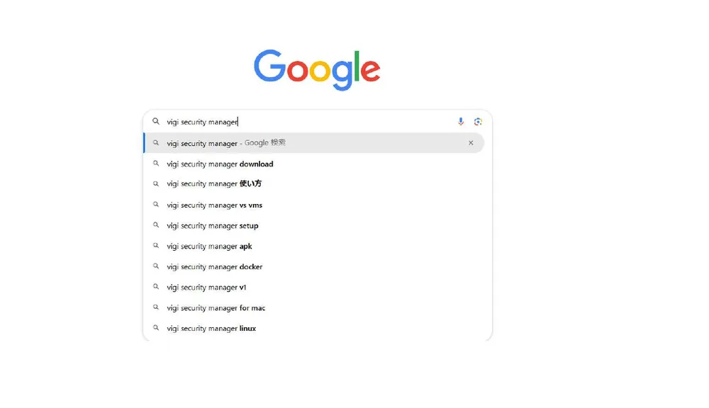 Googleで「vigi security manager」と検索します。